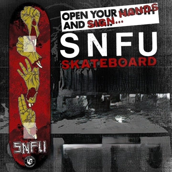 SNFU Zombie Sign Languange Hands 8.25